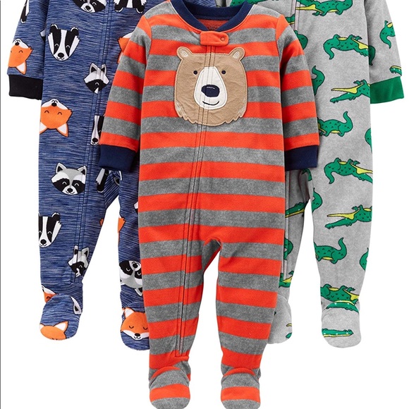 New 3 pairs carter’s one piece pajamas onesie - Picture 3 of 5